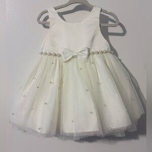 American Princess ,Elegant Ivory Baby Dress with Bow,Size 18 Months.